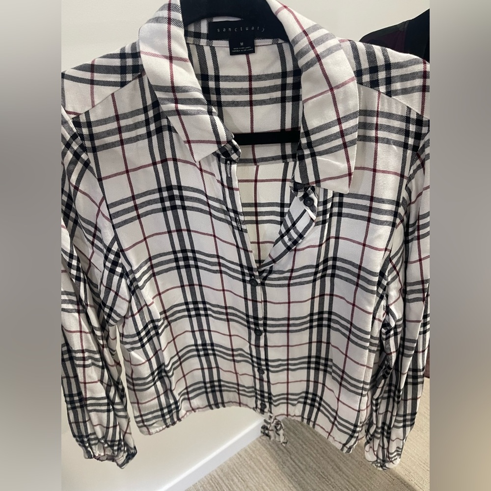 Plaid lightweight Sanctuary blouse size M